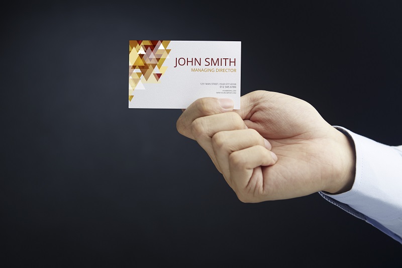 Hand presenting business card
